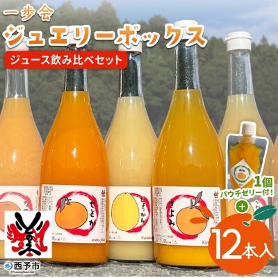 一歩会 ジュエリーボックス ジュース飲み比べセット720ml12本+ゼリー1個