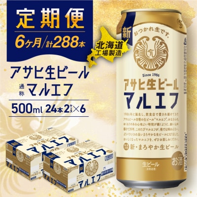 【定期便 6ヶ月】アサヒ生ビール≪マルエフ≫＜500ml＞24缶 2ケース_hs017-192