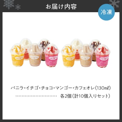 おウチで食べる北海道ソフトクリーム&サンデーセット(5種類×2の10個セット)_hs231-004