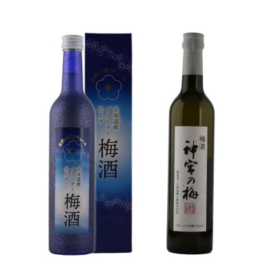 梅酒のみ比べセット 合計2本【神宮の梅】梅酒、【梅酒】北海道産ブランデー仕上げ_hs017-004