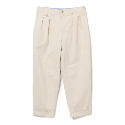 BEAMS PLUS 2プリーツ ツイル パンツ　CEMENT　S_hs350-002