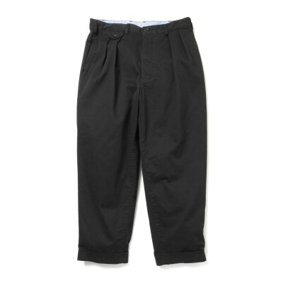 BEAMS PLUS 2プリーツ ツイル パンツ　BLACK　XS_hs350-006