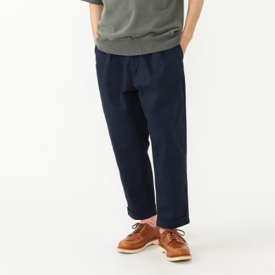 BEAMS PLUS 2プリーツ ツイル パンツ　NAVY　L_hs350-024