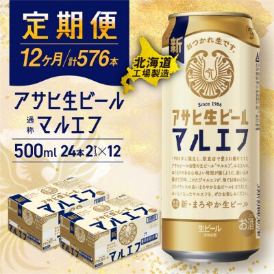 【定期便12ヶ月】アサヒ生ビール≪マルエフ≫＜500ml＞24缶 2ケース_hs017-193
