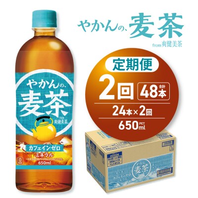 【2ヶ月定期便】やかんの麦茶 from 爽健美茶 650mlPET×24本_hs137-190
