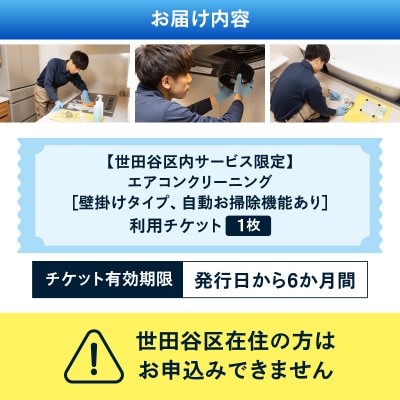 【世田谷区内サービス限定】エアコンクリーニング(壁掛けタイプ、自動お掃除機能あり)