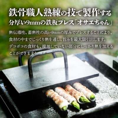 鉄板プレス「オサエちゃん」角大 (厚さ9mm)【58-1】