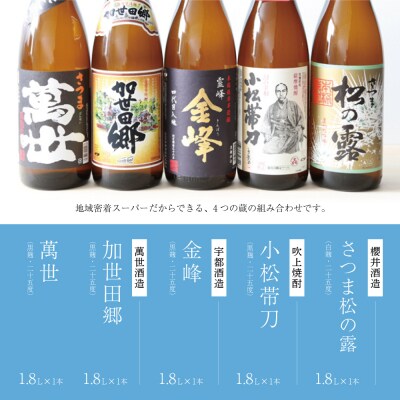 【本格芋焼酎】南さつま厳選芋焼酎1.8L 5本セット(翠) 飲み比べ 芋焼酎 お酒 鹿児島 記念品