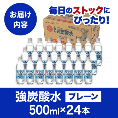 強炭酸水 プレーン 500ml × 24本  糸島市/スターナイン 炭酸水 国産 [ARM002]