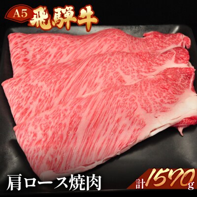 飛騨牛肩ロース焼肉 1570g(11～12人分) 焼き肉用【11-47】