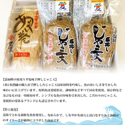 <伊予蒲鉾　特上揚巻き・無添加うす塩手押しじゃこ天セット>　天ぷら　魚介　おつまみ　手軽　郷土料理