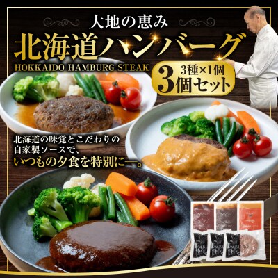 北海道産牛&阿寒ポーク使用 ハンバーグ 冷凍 真空パック 150g×3個セット F4F-8557
