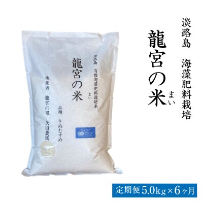 【定期便6ヶ月】龍宮の米 淡路島産海藻肥料栽培米 5kg×6ヶ月　ar11802