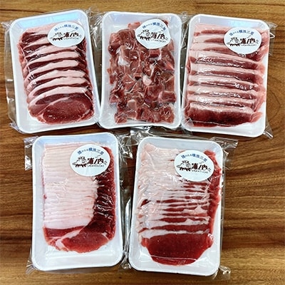【浦ノ内の猪ジビエ】いろいろお試しセット(猪肉ロース・モモスライス+角切り合計1kg)