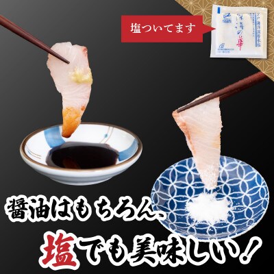 【急速冷凍】 鮮度抜群!カンパチ80g 3枚セットと塩1袋