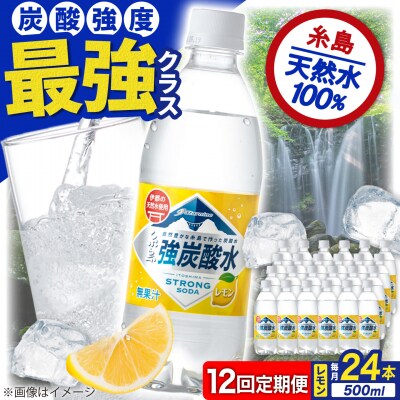 【全12回定期便】強炭酸水レモン500ml×24本 スターナイン 炭酸水[ARM014]