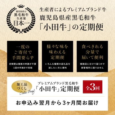 【全3回】プレミアムブランド「小田牛」定期便[加工品づくし]