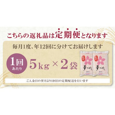 無洗米 福岡県産・夢つくし10kg定期便(毎月・年12回)