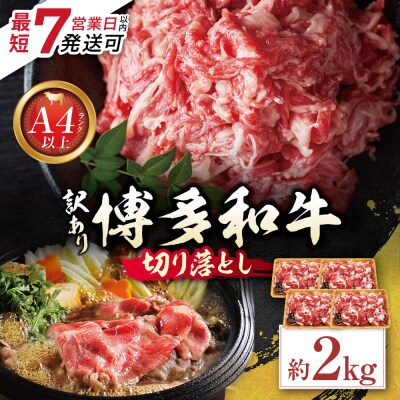 博多和牛 A4ランク以上 切り落とし 約2.0kg(500g×4P)