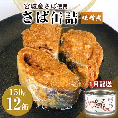 【1月配送】缶詰 さば缶詰 味噌煮 12缶 サバ缶 鯖缶 さば缶 鯖 味噌 国産 常温 長期保管 