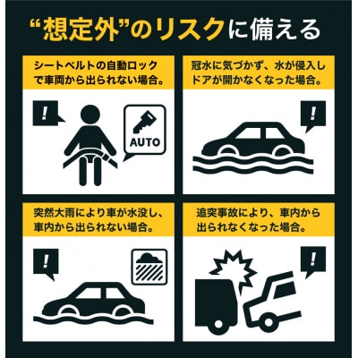 【国内初!JISマーク取得品】 緊急ツール自動車専用脱出ハンマー