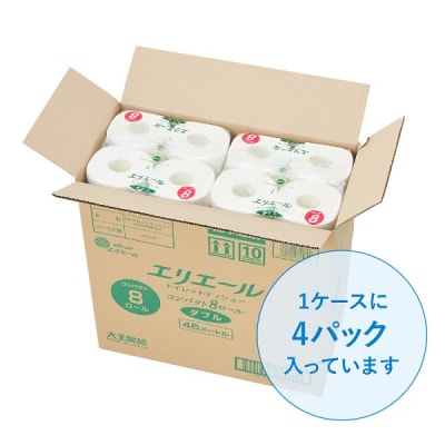 エリエール トイレットティシュー コンパクトダブル 8ロール×4P 32ロール 【ハーフケース】