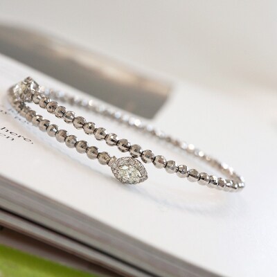 甲府市発 ダイヤモンド ブレスレット プラチナ 0.4ct 形状記憶 [PB-0095-1PTm]