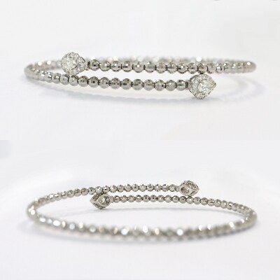 甲府市発 ダイヤモンド ブレスレット プラチナ 0.4ct 形状記憶 [PB-0095-1PTm]