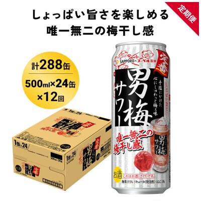 サッポロ 男梅サワー 500ml×24缶×12回|21_yny-010112b