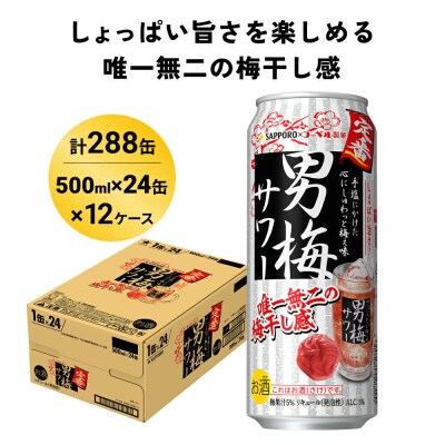 サッポロ 男梅サワー 500ml×288缶(12ケース分)同時お届け|21_yny-011201b
