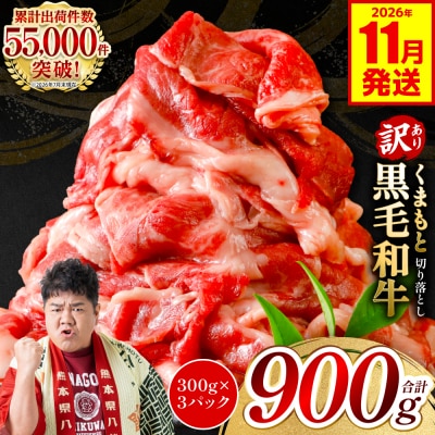 【訳あり】 くまもと黒毛和牛 切り落とし 900g 2026年11月発送_067-6065-11-B