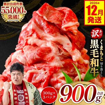 【訳あり】 くまもと黒毛和牛 切り落とし 900g 2026年12月発送_067-6065-12-B