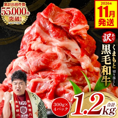 【訳あり】くまもと黒毛和牛 切り落とし 1.2kg 2026年11月発送_067-6066-11-B