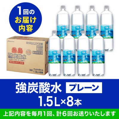 【全6回定期便】強炭酸水 1.5L×8本  糸島市/スターナイン 炭酸水 大容量 [ARM007]