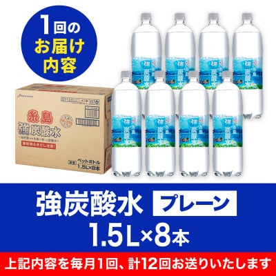 【全12回定期便】強炭酸水 1.5L×8本  糸島市/スターナイン 炭酸水  [ARM008]