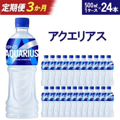 【3か月連続お届け】アクエリアス　500ml PET×24本　【04301-0040】