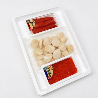 ほたて300g・醤油いくら140g・明太子140g C-16044