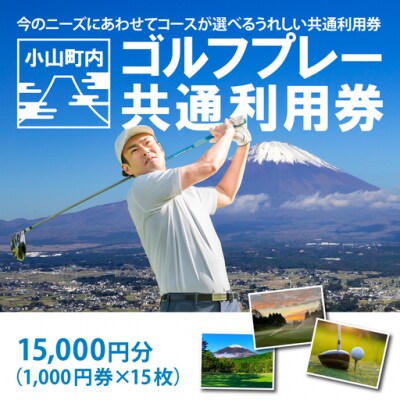 小山町ゴルフ場利用券15枚 (町内8ゴルフ場利用可)