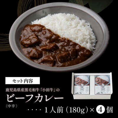 【プレミアムブランド】鹿児島県産黒毛和牛「小田牛」ビーフカレー 4個(180g×4)