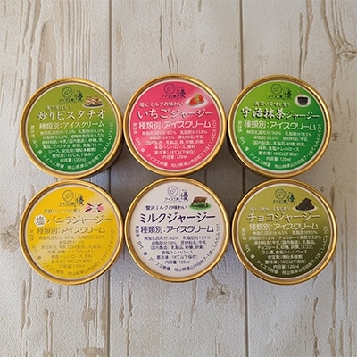 【ジャージー牛乳】パティシエが作るこだわりアイス 6種12個セットB　各120ml入り 