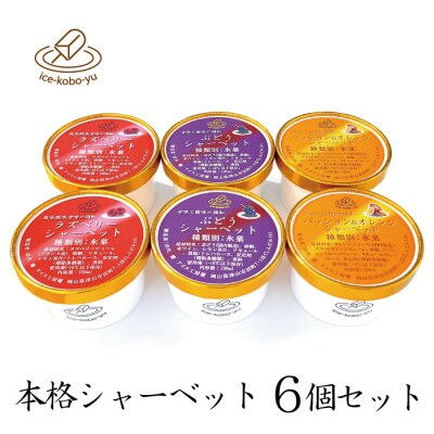 【乳、卵不使用】パティシエが作るこだわりシャーベット 3種6個セット 各120ml入り