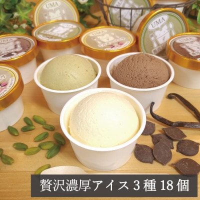 アイス職人の作るこだわり アイスクリーム 3種18個セット 90ml入り ピスタチオ チョコ バニラ