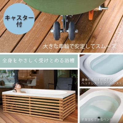 どこでも運べる癒しの湯船 ハコブネ hakobune フチあり木枠セット