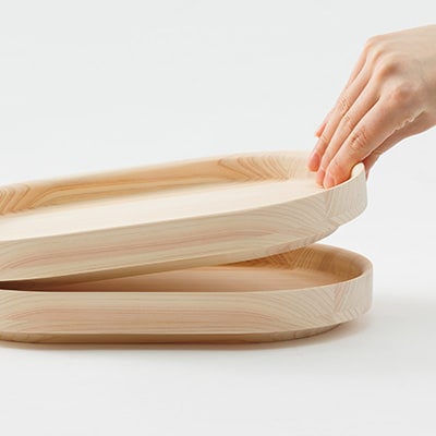 ヒノキのラウンドトレイL　TSUYAMA FURNITURE