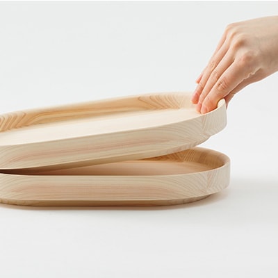 ヒノキのラウンドトレイS　TSUYAMA FURNITURE