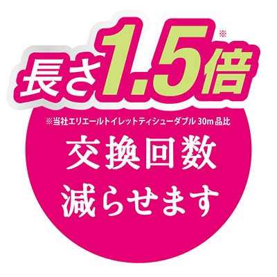 エリエール トイレットペーパー 長持ち 45m ダブル 12R×6パック(72個)