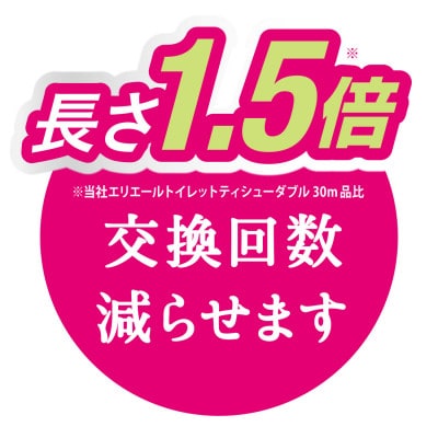 エリエール トイレットティシュー 長持ち 45m(ダブル)12R×3パック(36個)