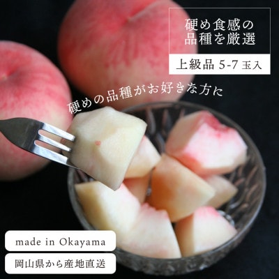 【2026年先行予約】「硬めの桃好きさん」におすすめ! 硬め桃 上級品 5-7玉(岡山県産)