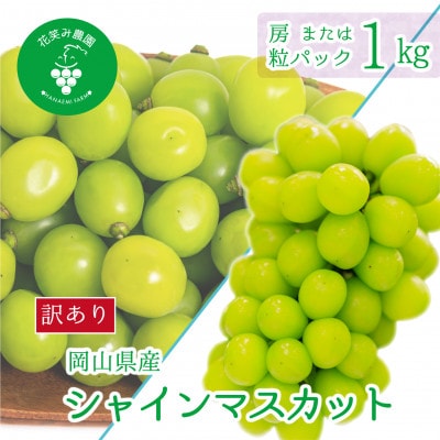【2026年先行受付】岡山　花笑み農園の『訳ありシャインマスカット』1kg　WS-1