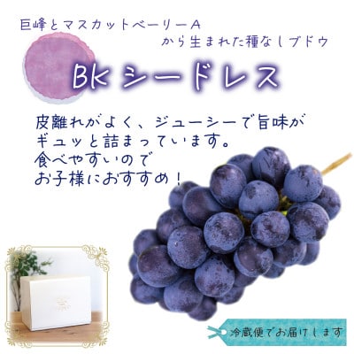 岡山　花笑み農園のブドウ『訳ありBKシードレス』1kg　WB-1【9月中旬～順次発送】